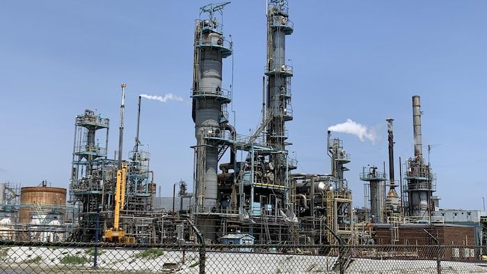 An oil refinery.