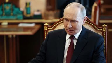 Vladimir Putin at Kremlin in Moscow on April 19, 2025.