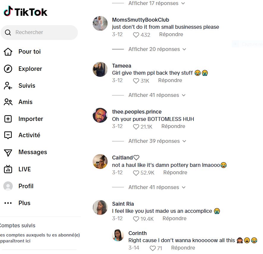 Some comments under the video of the Some comments under the video of the