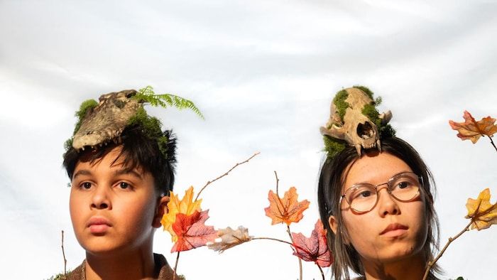 Three actors from the play Our Last Tree.