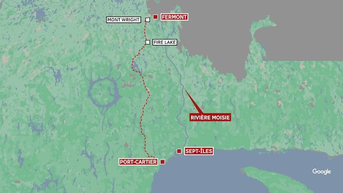 A map of ArcelorMittal mining installations in the Fermont region.