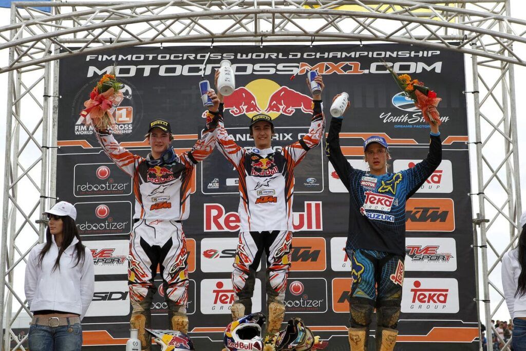 Marvin Musquin winner in front of Jeffrey Herlings and Ken Roczen? It was in Agueda, in 2010. © KTM
