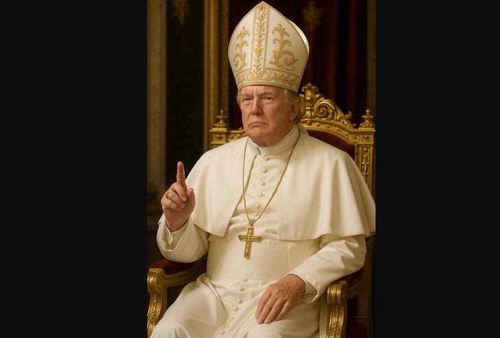The image, undoubtedly generated by AI, unveiled by Donald Trump on his social network on Friday May 2.
