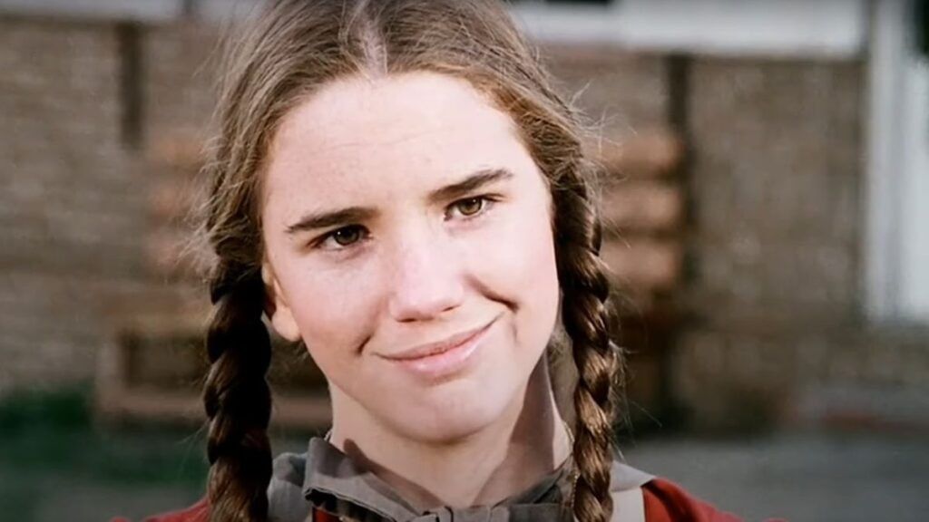 Melissa Gilbert in the role of Laura Ingalls in the little house in the meadow