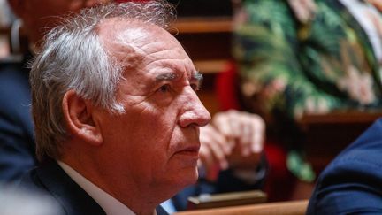 Prime Minister François Bayrou in the Senate in Paris, April 30, 2025. (Augustin Pasquini / Hans Lucas / AFP)