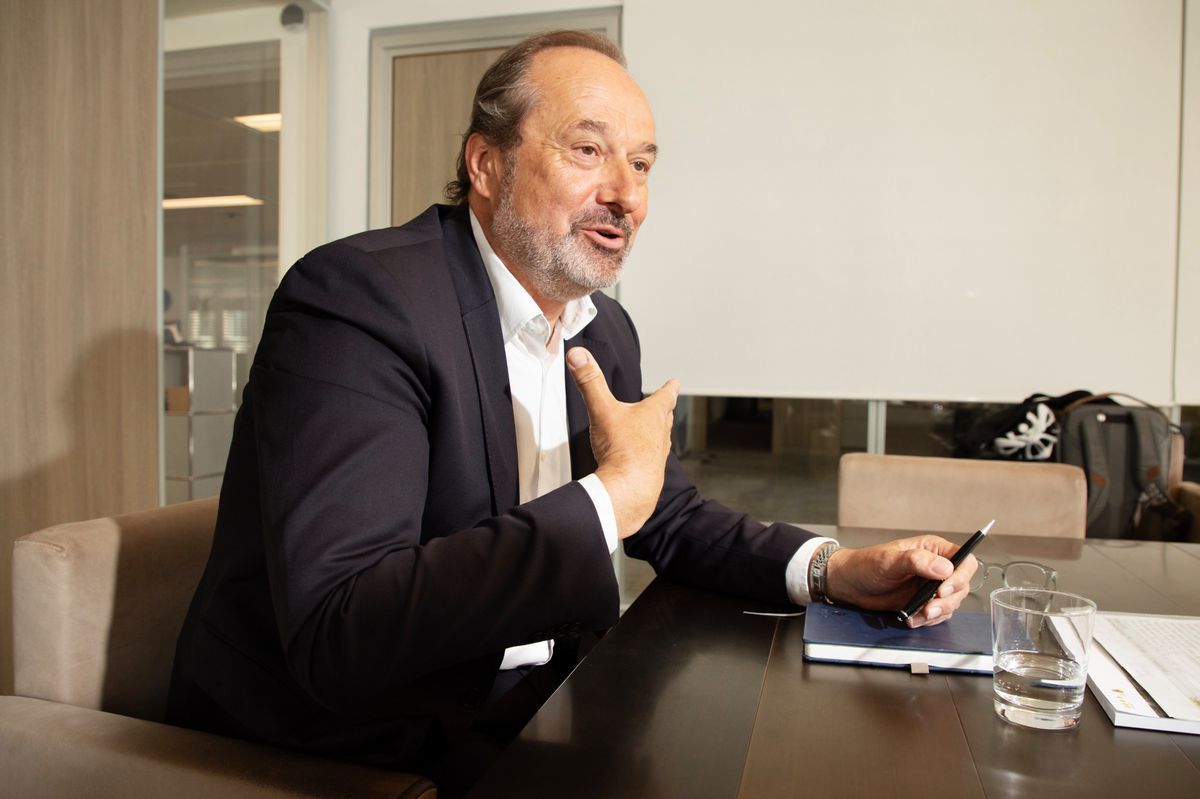 Philippe Baechler, president of Geneva-Servette Hockey Club, during a discussion in Geneva, on April 25, 2025. Philippe Baechler, president of Geneva-Servette Hockey Club, during a discussion in Geneva, on April 25, 2025.