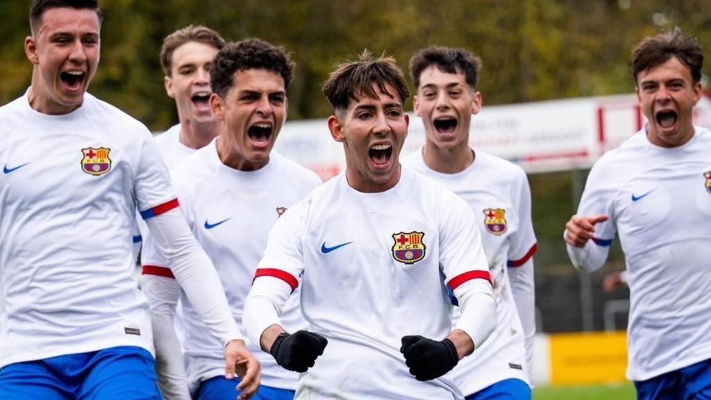 Dani Rodríguez's euphoria when scoring a goal with Barça's youth