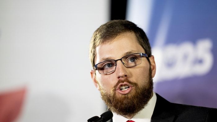 Mario Roy during the first debate of the Quebec Liberal Party in Laval on May 3, 2025.