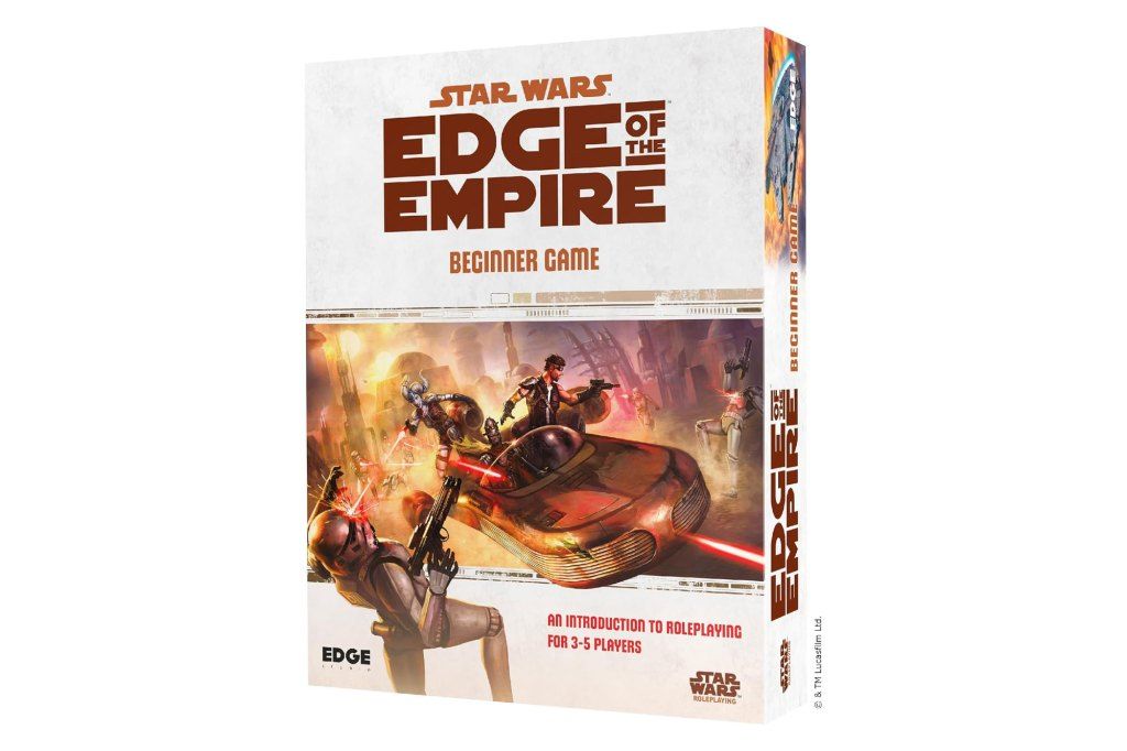 Box of the game 'Edge of the Empire' with an image of celebrity La Parka on it