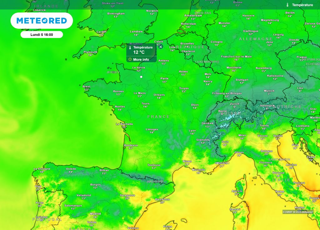 Temperatures Monday afternoon Temperatures Monday afternoon