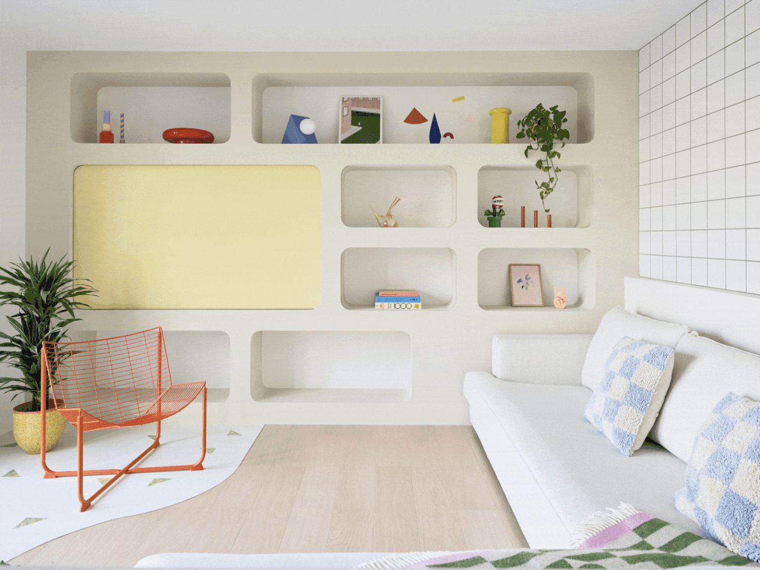 Colorful and original designer decoration living room