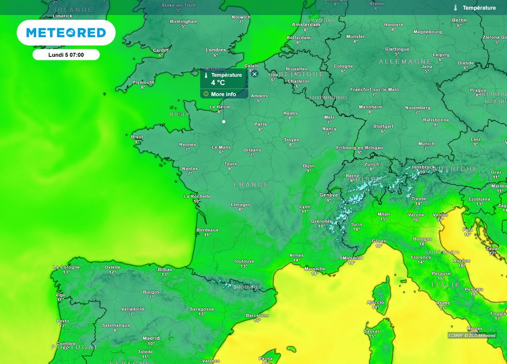 Monday morning temperatures Monday morning temperatures