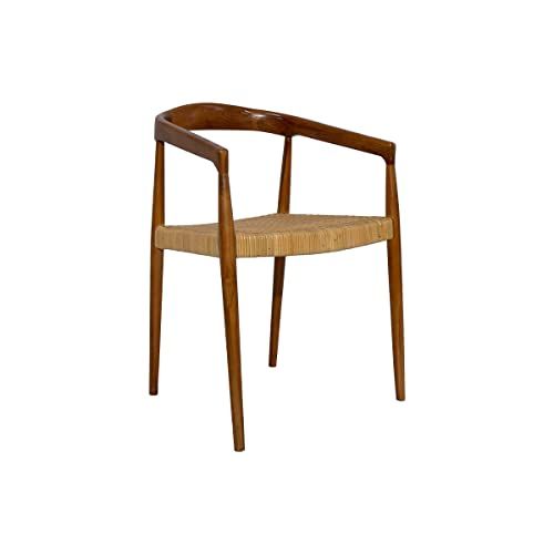 Miliboo Ethnic Wooden Chair Teak Solid and Cannage Rattin Negara