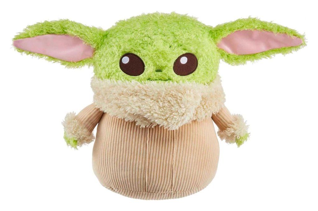 A stuffed toy of a baby Yoda named Grogu