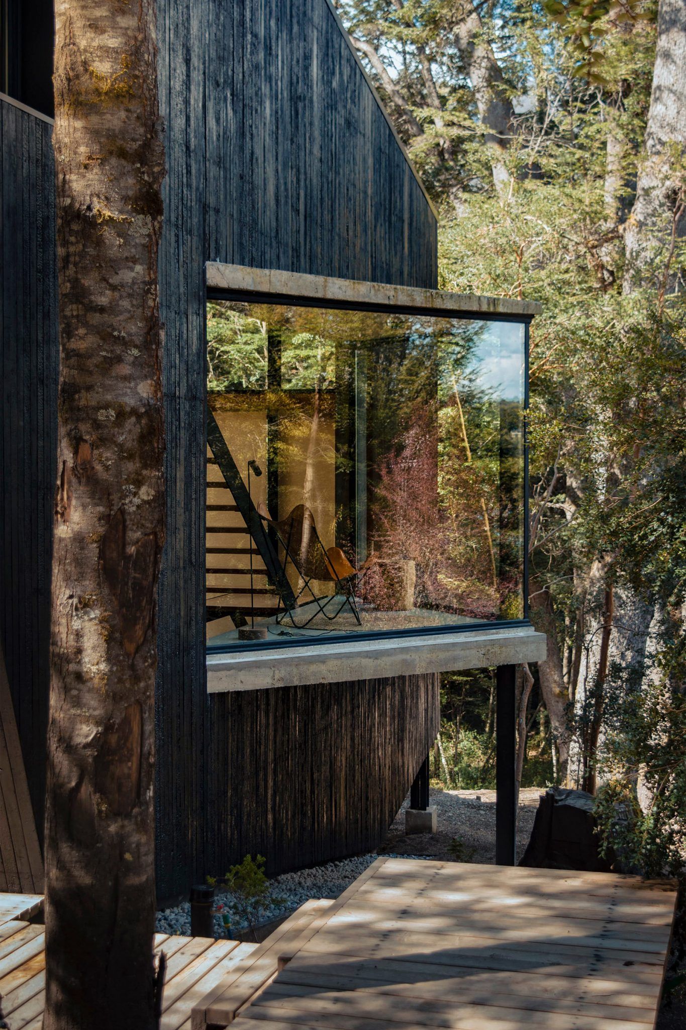 Black wooden house Contemporary decoration
