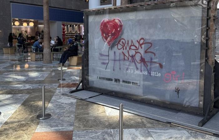 The Broken Heart board from Banksy, disfigured on a Brooklyn wall, is for sale