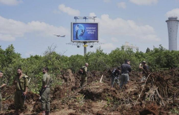 Israel. Fall of a missile near Tel Aviv airport after a shot from Yemen