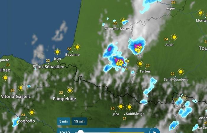 Thunderstorms in Béarn: hail fell in places this Saturday afternoon, with sometimes big hailstones