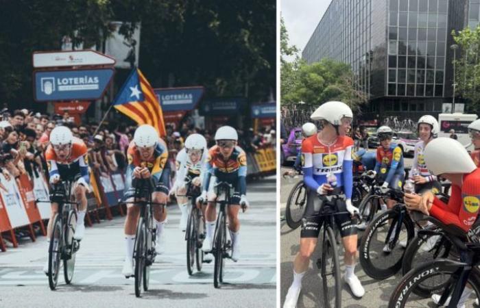 Cycling. The Vuelta Femenina – The Lidl -Trek wins the 1st stage … Ellen Van Dijk in red