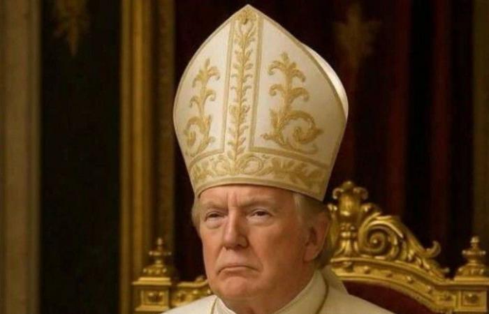 Image generated by AI: Trump takes himself for the pope and arouses indignation