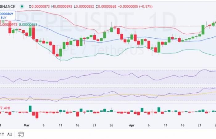 The price of Pepe builds an upward dynamic as the traders monitor the key levels